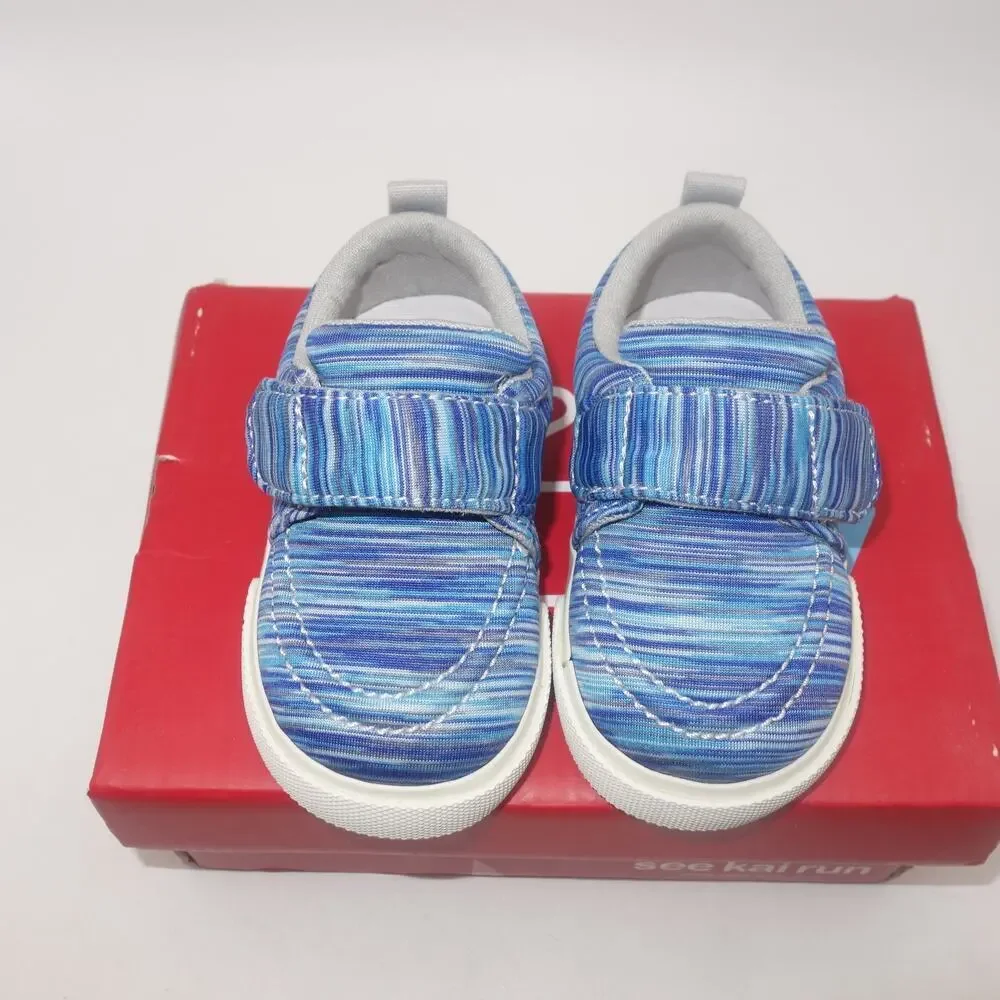 New See Kai Run Wyatt Blue Jersey Machine Washable Shoes Baby Toddler 4